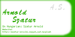 arnold szatur business card